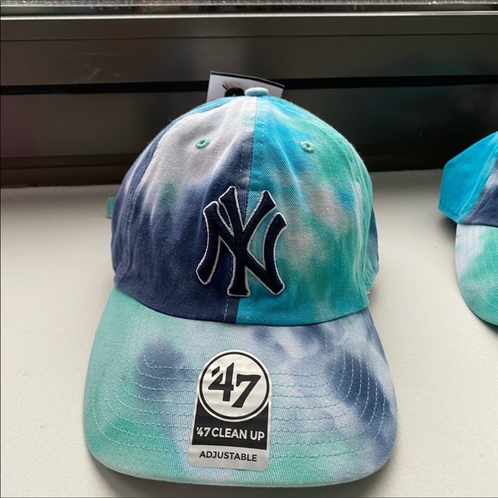 New York Yankees 47 Blue Teal Tie Dye Baseball Cap - Picture 11 of 14